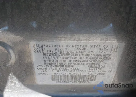 2024 Nissan Versa 1.6 S z USA, uszkodzony, nr VIN 3N1CN8DV8RL902076